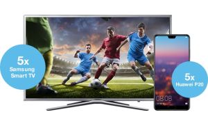 Câștigă 5 smartphone-uri Huawei P20 și 5 televizoare Samsung Smart TV