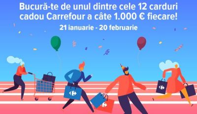 Câștigă 12 vouchere Carrefour în valoare de 1.000 euro fiecare