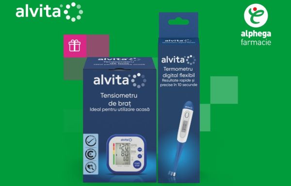 Câștigă 5 seturi Alvita: tensiometru și termometru