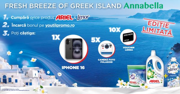 Câștigă un telefon iPhone 16 128GB 5G