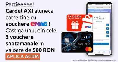 Câștigă 42 vouchere eMAG în valoare de 500 lei fiecare