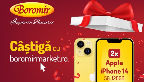 Câștigă 2 telefoane iPhone 14 128GB 5G