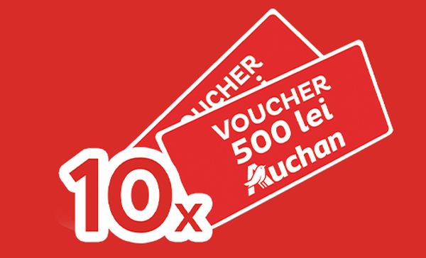 Câștigă 10 vouchere Auchan în valoare de 500 lei fiecare