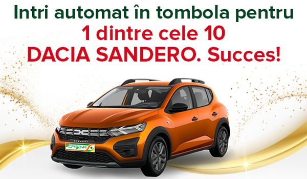Câștigă 10 mașini Dacia Sandero