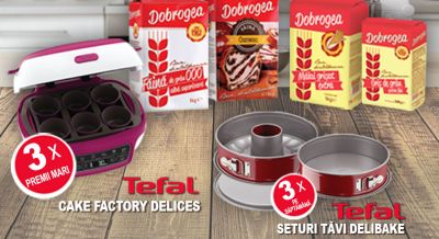 Câștigă 3 aparate Tefal Cake Factory Delices