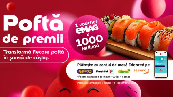 Câștigă 10 vouchere eMAG în valoare de 1.000 lei fiecare