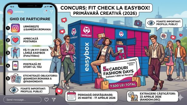 Câștigă 5 vouchere Fashion Days în valoare de 1.500 lei fiecare