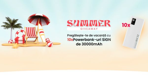 Câștigă 10 baterii externe SiGN 30000mAh