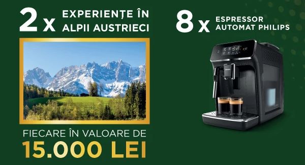 Câștigă 8 espressoare automate Philips