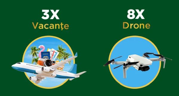 Câștigă 8 drone DJI Mini 2 SE Fly More Combo