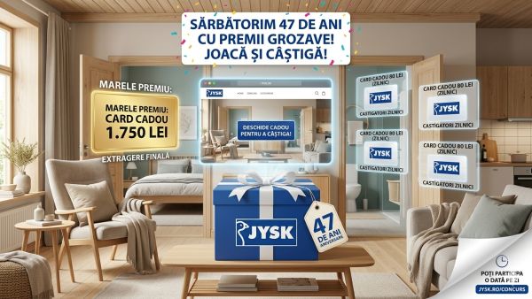 Câștigă un voucher JYSK în valoare de 1.750 lei