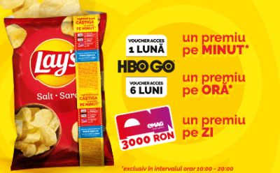 Concurs Lay's: câștigă zilnic un voucher eMAG în valoare de 3.000 lei