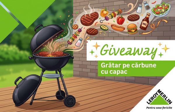 Câștigă 2 grătare pe cărbune cu capac