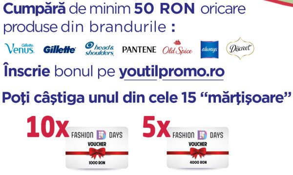 Câștigă 5 vouchere Fashion Days în valoare de 4.000 lei fiecare