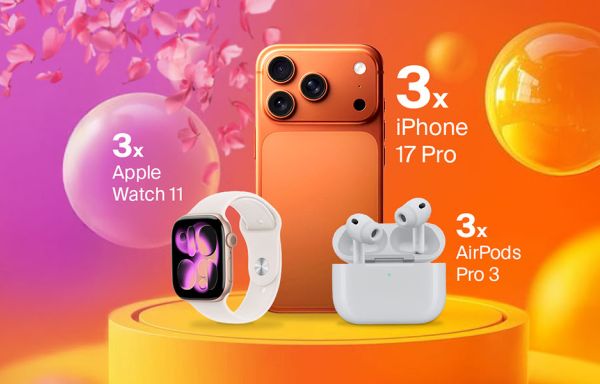 Câștigă 3 telefoane iPhone 17 Pro 256GB 5G