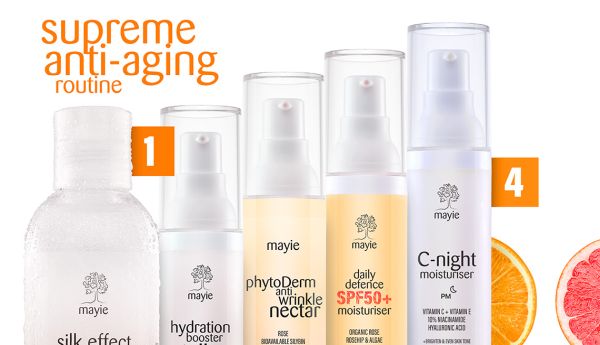 Câștigă 3 rutine complete Mayie Supreme Anti-aging Routine