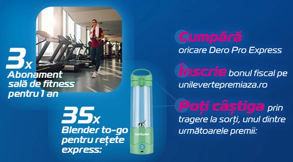 Câștigă 3 abonamente la sala de fitness pentru 1 an