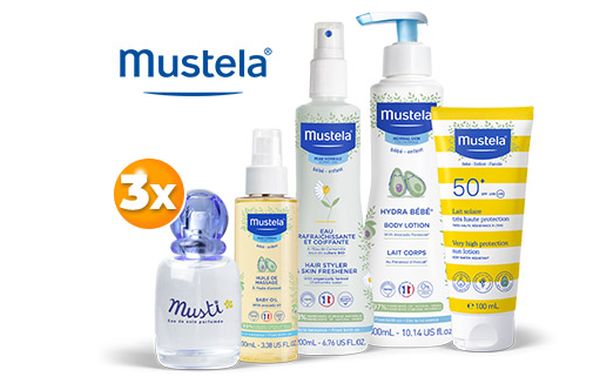 Câștigă 3 seturi de cosmetice Mustela