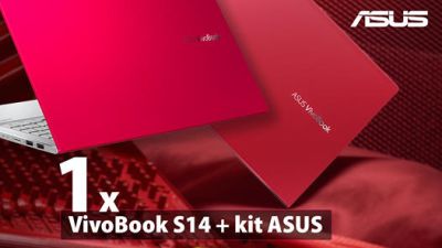 Câștigă un laptop Asus VivoBook S14 M433 Resolute Red