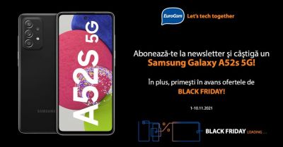Câștigă un smartphone Samsung Galaxy A52s 5G
