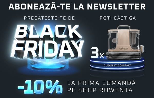 Câștigă 3 aspiratoare de tapițerie Rowenta Clean IT Compact