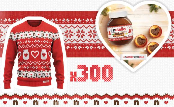 Câștigă 300 pulovere de Crăciun Nutella
