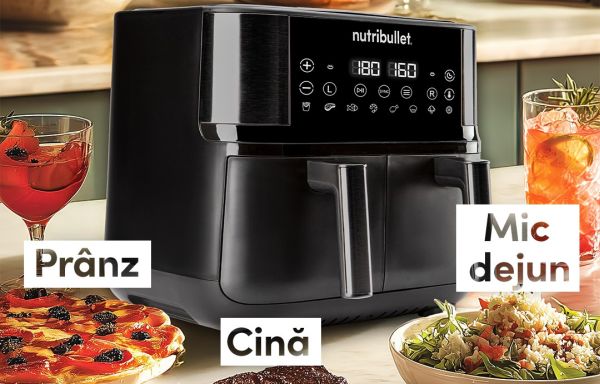 Câștigă o friteuză aer cald Nutribulet Twin Drawer Air Fryer