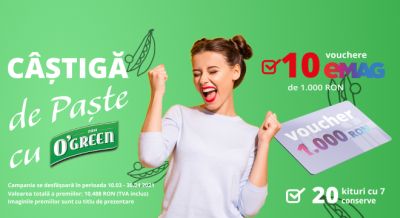 Câștigă 10 vouchere eMAG în valoare de 1.000 lei fiecare