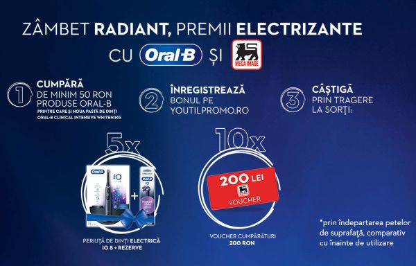 Câștigă 5 periuțe de dinți electrice Oral-B iO8