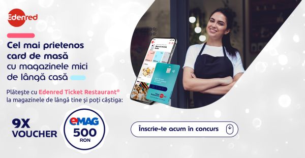 Câștigă 9 vouchere eMAG în valoare de 500 lei fiecare