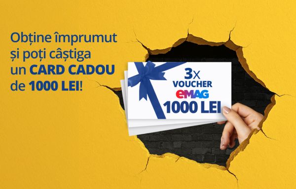Câștigă 3 vouchere eMAG în valoare de 1.000 lei fiecare