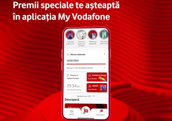 Câștigă 35 reîncărcări cartelă Vodadone de 6 euro fiecare