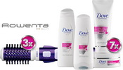 Castiga 3 perii rotative Rowenta si 7 seturi Dove Color Repair