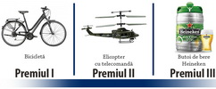 Castiga o bicicleta, un elicopter cu telecomanda si un butoi cu bere Heineken