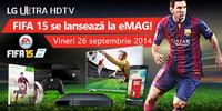 Castiga o consola Xbox One, un televizor led LG 106 cm, un smartphone LG L90, un soundplate LG si jocuri Fifa 15