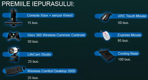 Castiga 15 console xBox 360 cu senzor Kinect si alte 345 premii Microsoft