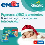 Castiga 12 premii constand in scutece Pampers pentru bebelusul tau timp de 6 luni