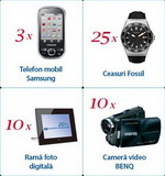 Castiga 3 telefoane Samsung Galaxy 5, 25 ceasuri Fossil si 80 vouchere eMAG