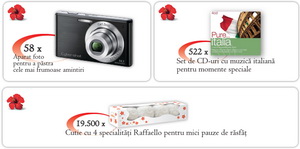 Castiga un weekend la Florenta, 58 aparate foto, 522 seturi cu muzica si 19.500 cutii cu Raffaello