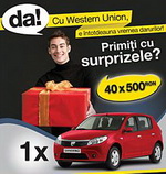 Castiga o masina Dacia Sandero sau 40 x 500 lei