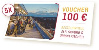 Câștigă 5 vouchere a câte 100 de euro la restaurantul Elfi Skybar & Urban Kitchen